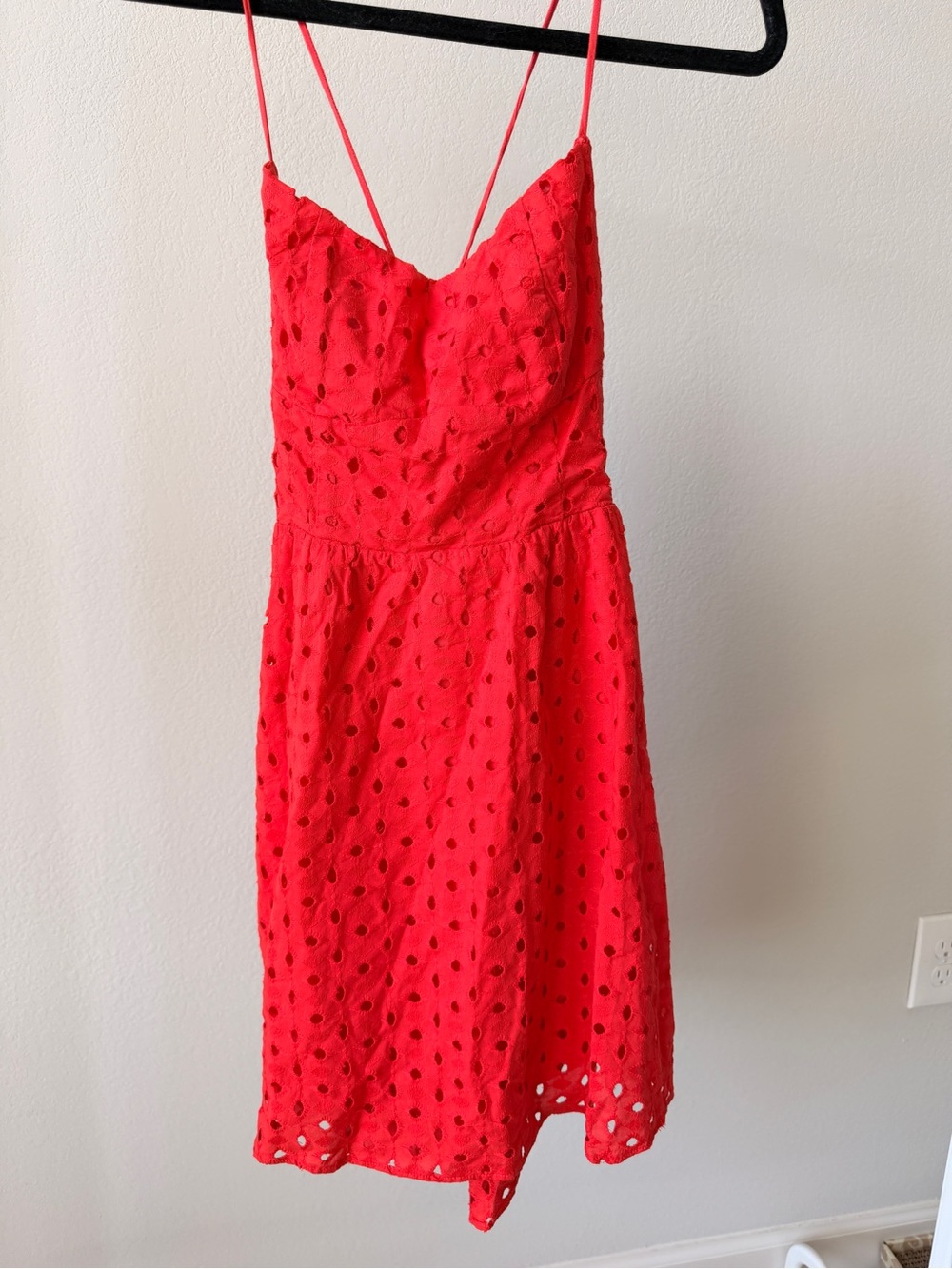 Show me your MUMU Red Eyelet Spaghetti Strap Sundress
